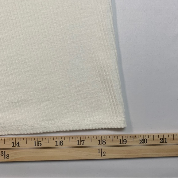 Reformation Tencel Light Cream Stretch Ribbed Mini Dress - Picture 12 of 12